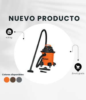 Aspiradora de sólidos y líquidos, 6 gal, plástica