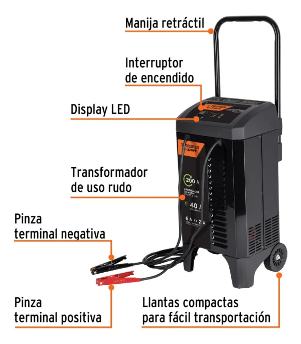 Cargador De Baterías Carba-200x Truper 19589