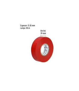 Cinta de aislar 19 mm × 18 m (roja)