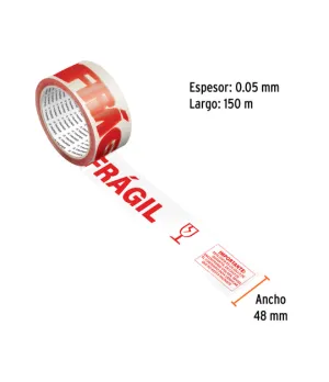 Cinta de empaque “Frágil” 48 mm × 150 m