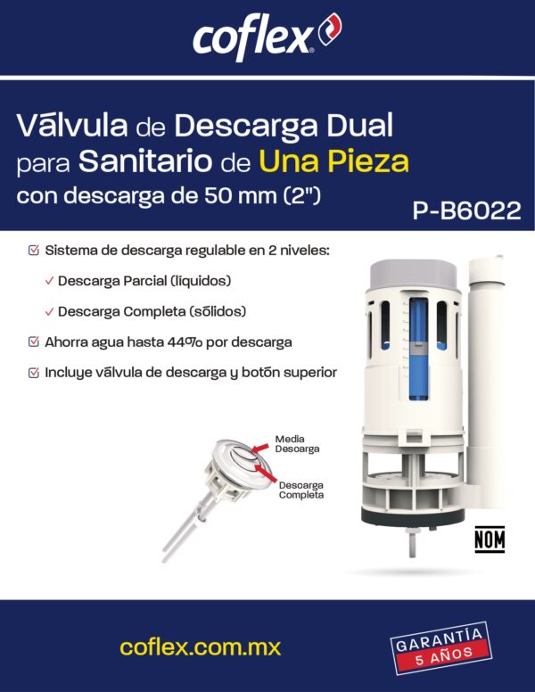 Válvula de Descarga Dual para Sanitario